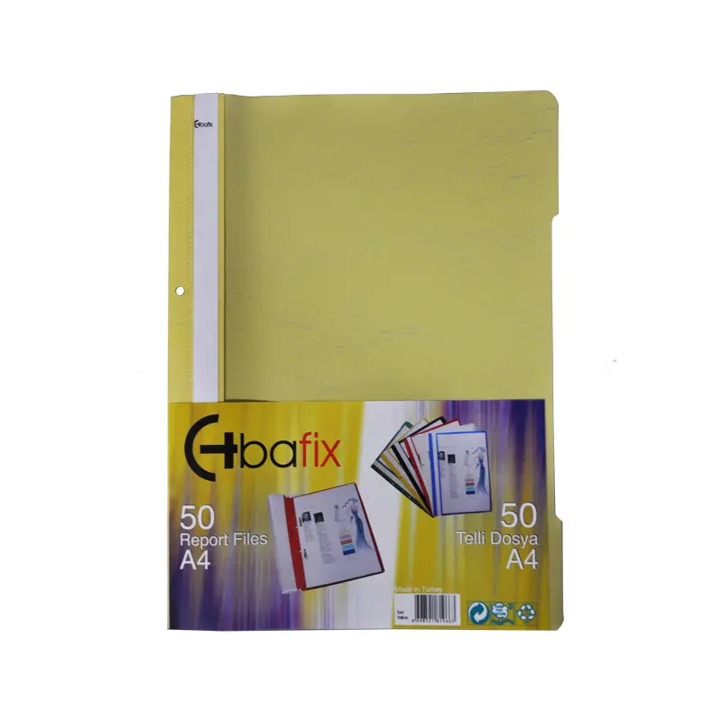 Bafix Plastik Telli Dosya XL Sarı A4 50 Li Paket