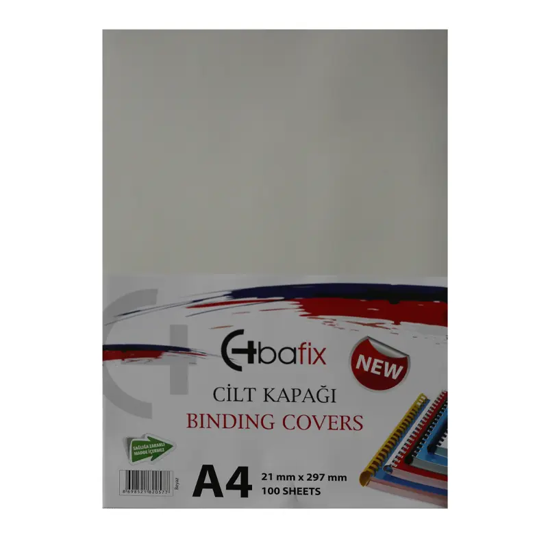 Bafix Plastik Cilt Kapağı Opak Beyaz A4 160 Micron 100 Lü Paket
