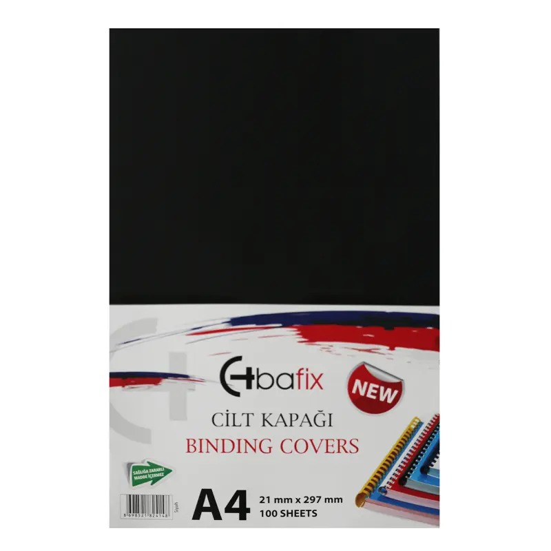 Bafix Plastik Cilt Kapağı Opak Siyah A4 160 Micron 100 Lü Paket