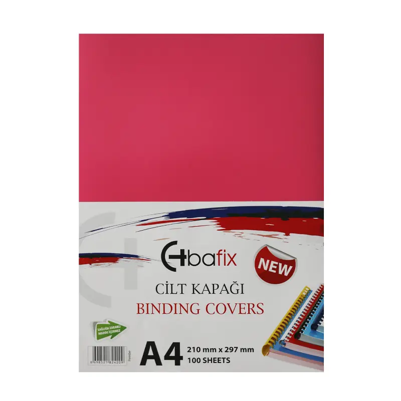 Bafix Plastik Cilt Kapağı Opak Pembe A4 160 Micron 100 Lü Paket