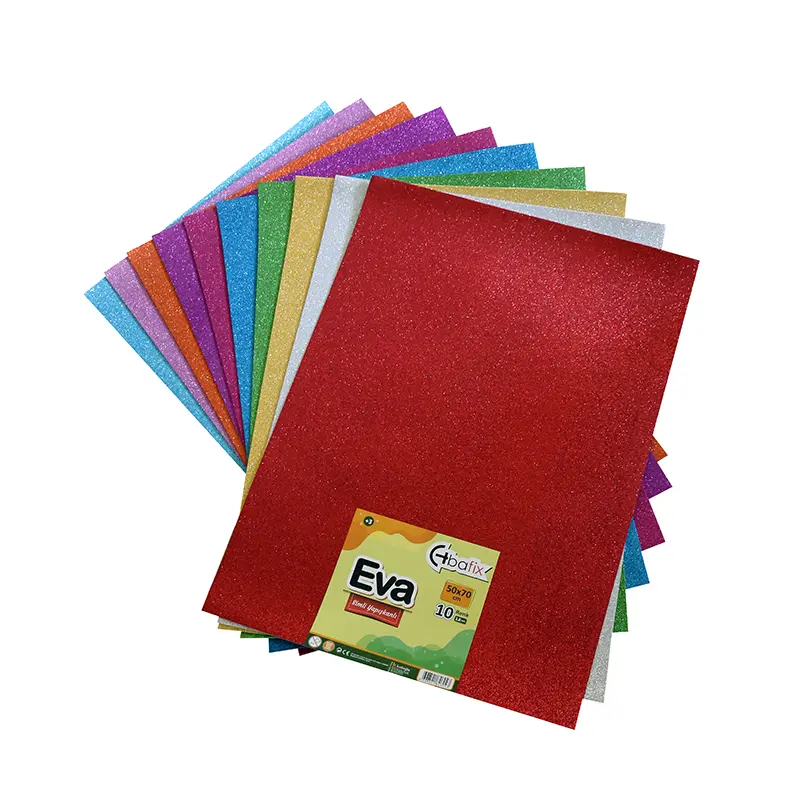 Bafix Simli Yapışkanlı Eva 50x70cm 10 Renk Karışık
