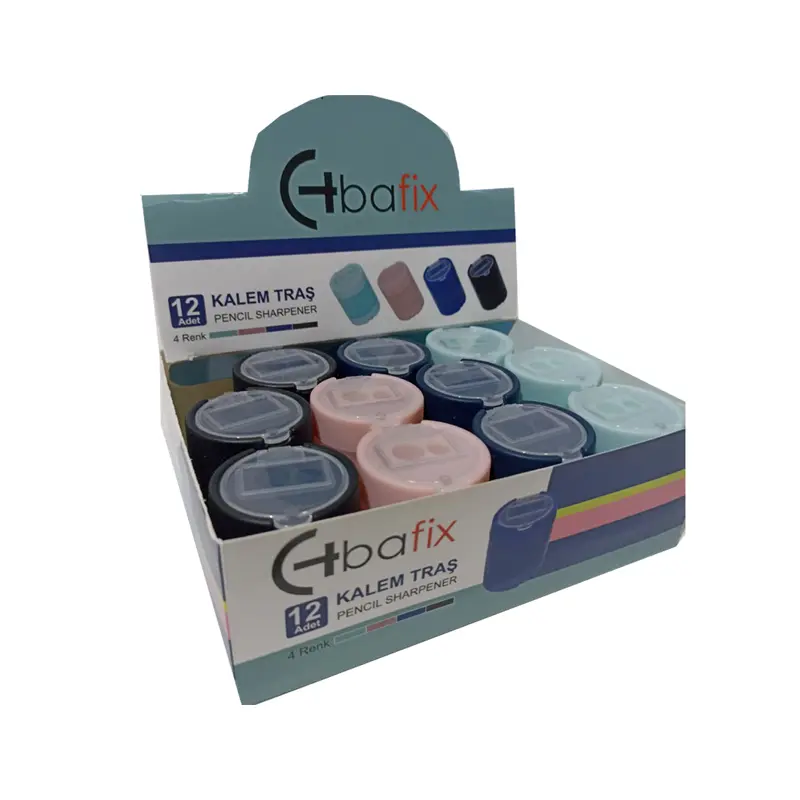 Bafix TS8142 Çift Delikli Kapaklı Kalemtraş 12 Li Kutu