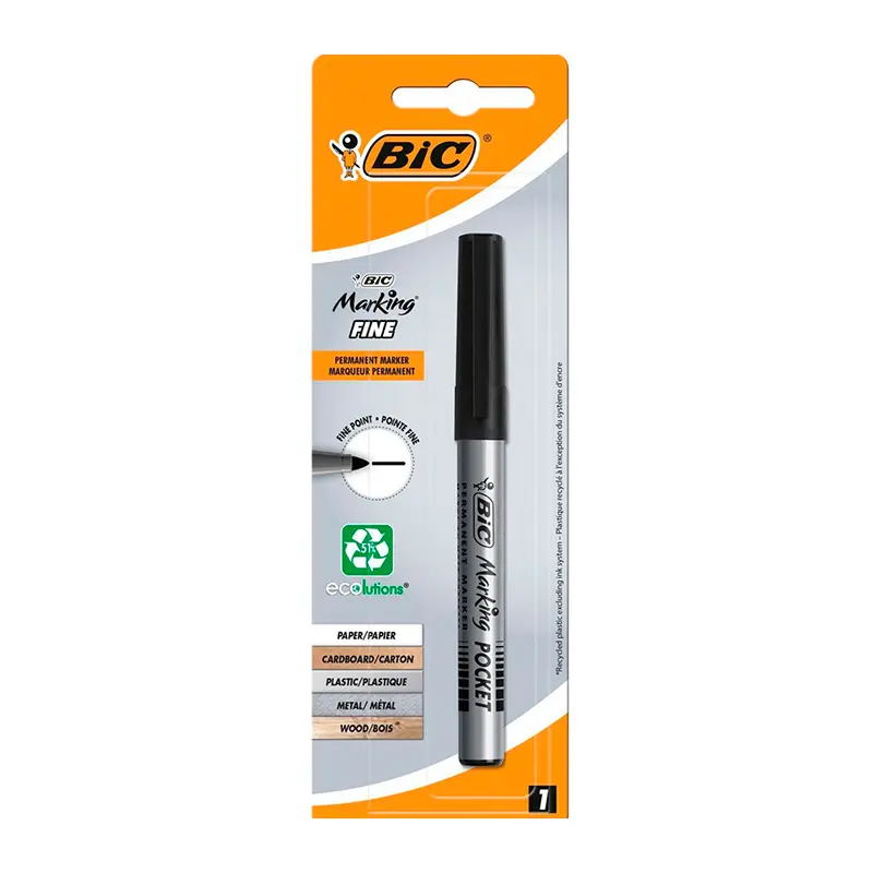 Bic 9187495 Marking Fine Point Pocket Boyama Marker Siyah 25 Li Kutu