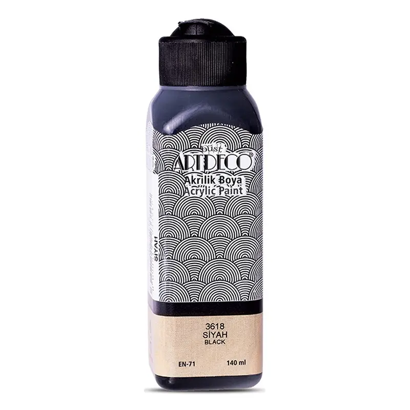 Artdeco 3618 Akrilik Boya 140 ML Siyah x 12 Li Kutu