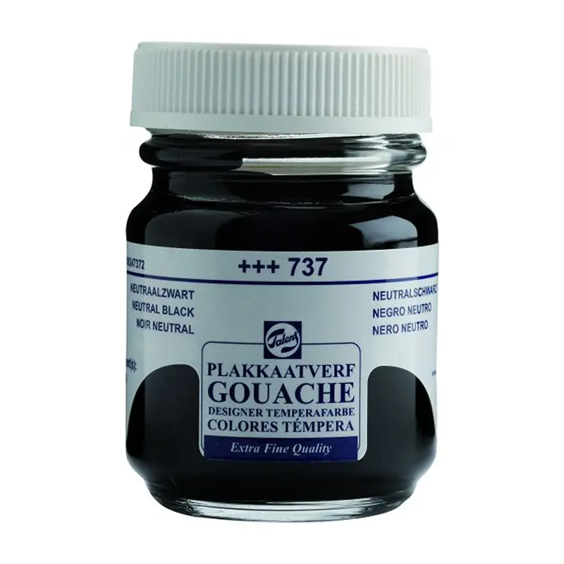 Talens 737 Guaj Boya Neutral Siyah 16 ML x 10 Lu Paket