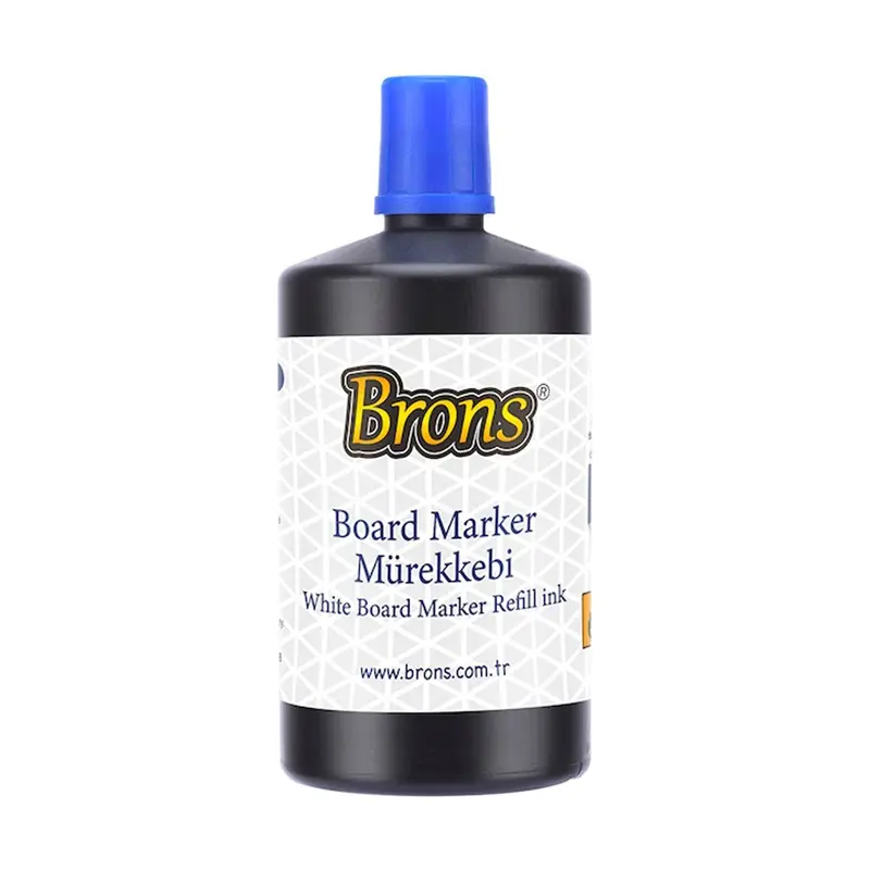 Brons BR-9151 Beyaz Tahta Kalemi Mürekkebi 250cc Mavi x 4 Lü Kutu