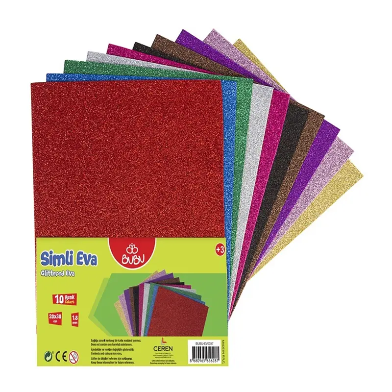 Bu-Bu EV0037 Simli Eva 20x30Cm 10 Renk Paket