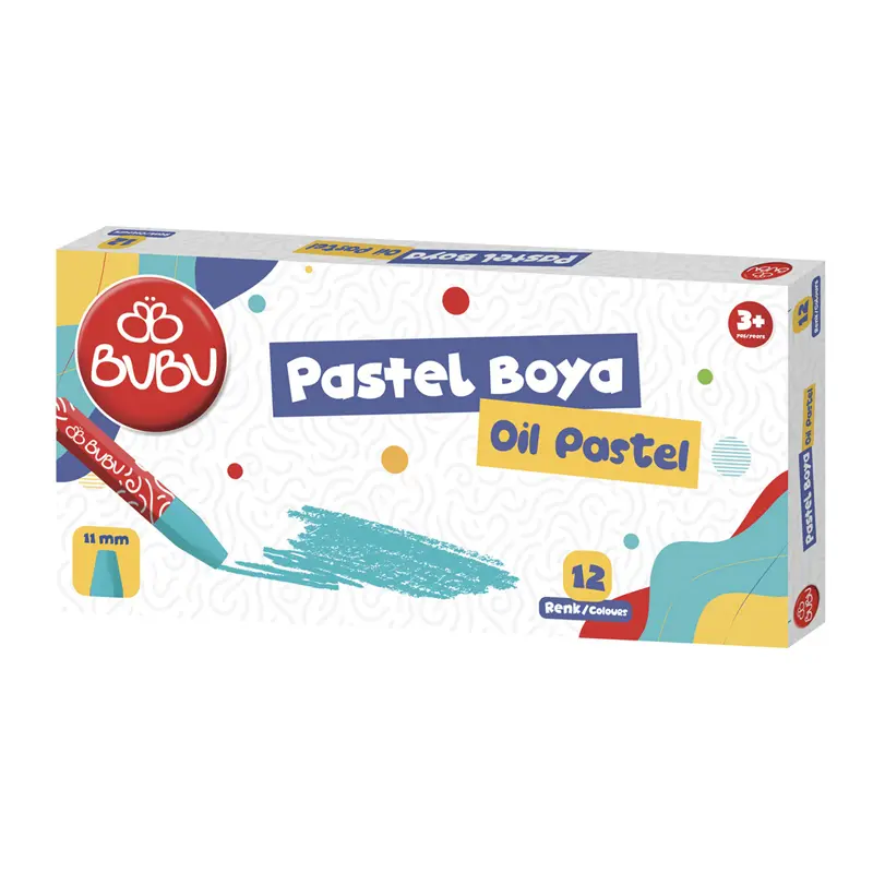 Bu-Bu PAS001 Karton Kutu Pastel Boya 12 Renk