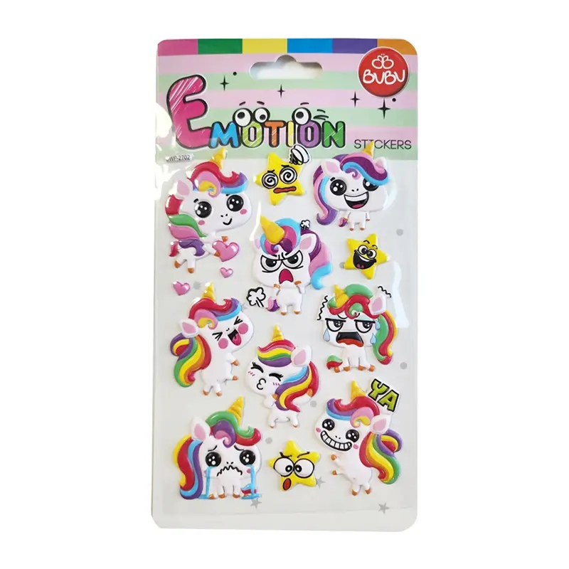 Bu-Bu SWP-2702 Puffy Emotions Stickers 10.9x20.5cm Unicorn