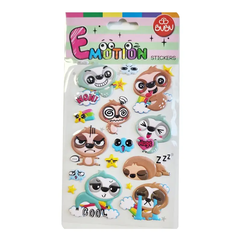 Bu-Bu SWP-2703 Emotions Puffy Sticker 10.9x20.5cm Tembel Hayvan