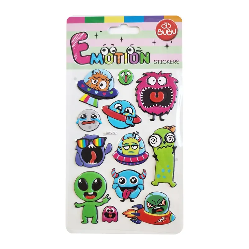 Bu-Bu SWP-2707 Emotions Puffy Sticker 10.9x20.5cm Uzaylı