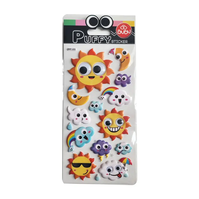 Bu-Bu SWP-2203 Puffy Stickers 9x21cm Oynar Gözlü Güneş