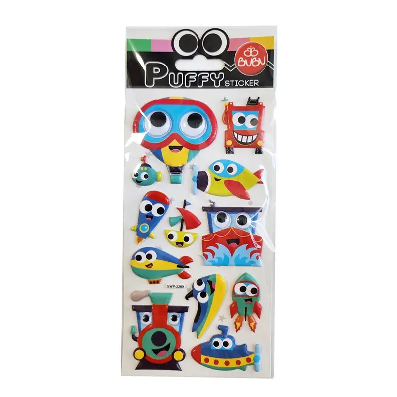 Bu-Bu SWP-2209 Puffy Stickers 9x21cm Oynar Gözlü Araçlar