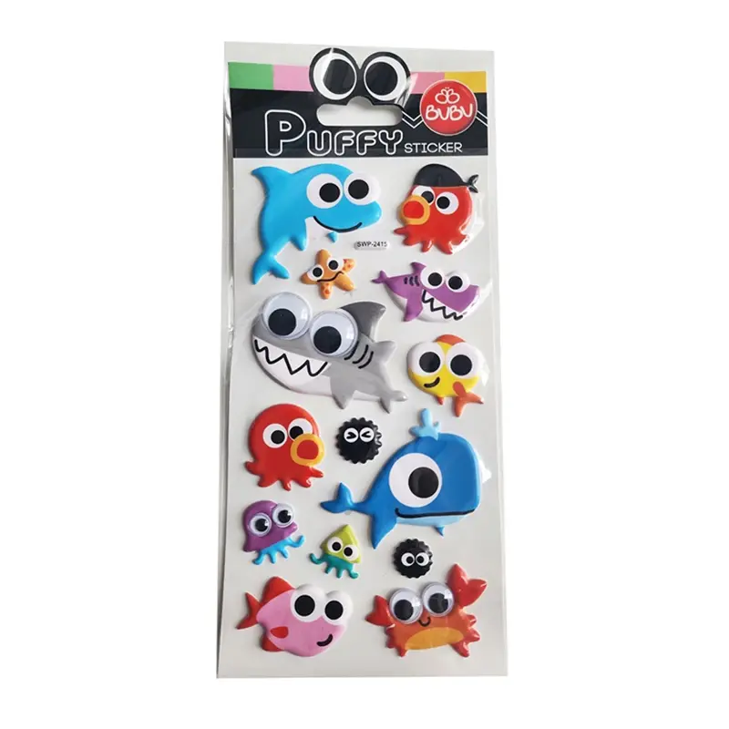 Bu-Bu SWP-2415 Puffy Sticker 9x21cm Oynar Gözlü Şaşkın Balıklar