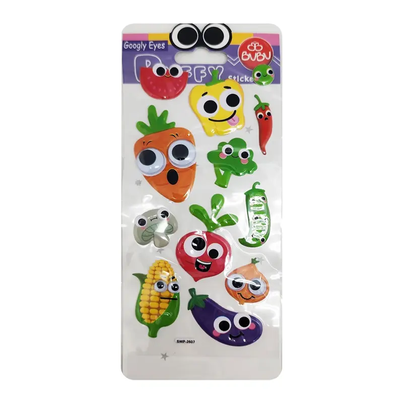 Bu-Bu SWP-2603 Googly Eyes Puffy Sticker 9x21cm Sebzeler
