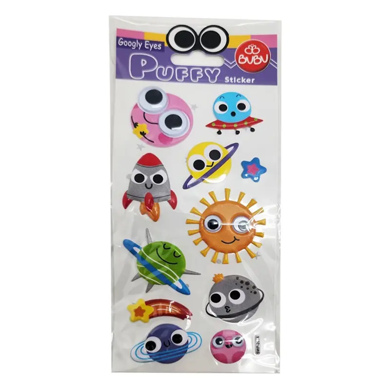 Bu-Bu SWP-2604 Googly Eyes Puffy Sticker 9x21cm Gök Cisimleri
