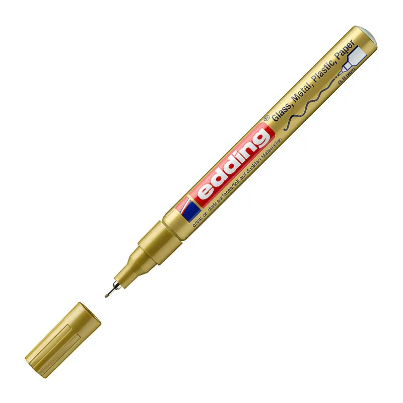 Edding 780 Boya Dekor Markörü Yuvarlak Uçlu 0.8mm Altın 10 Lu Kutu