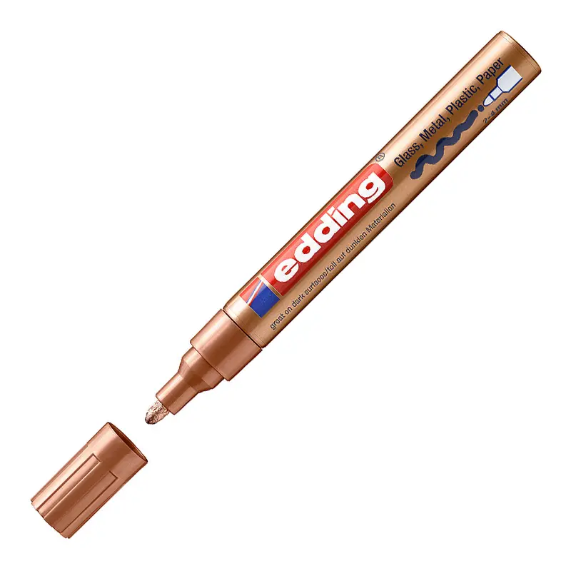 Edding 750 Boya Dekor Markörü Yuvarlak Uçlu 2-4mm Bakır 10 Lu Kutu