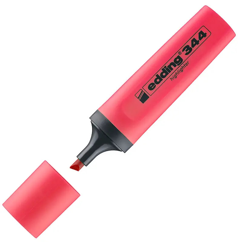 Edding 344 Kesik Uç 2-5 mm Fosforlu Kalem Nar Çiçeği 10 Lu Kutu