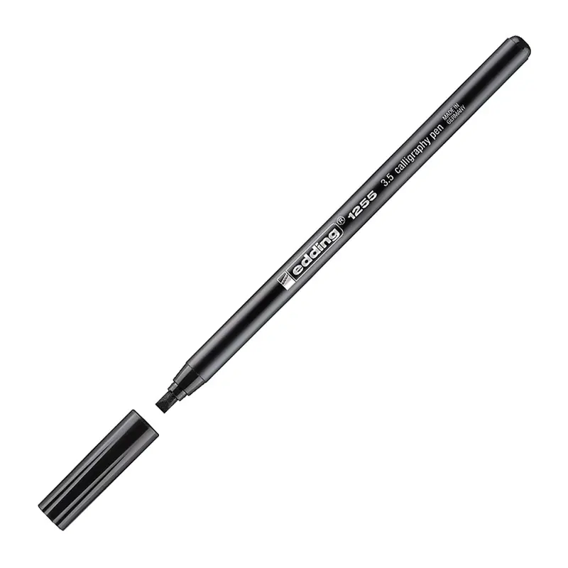 Edding 1255 Kesik Uçlu Kaligrafi Kalemi 3.5 mm Siyah 10 Lu Kutu