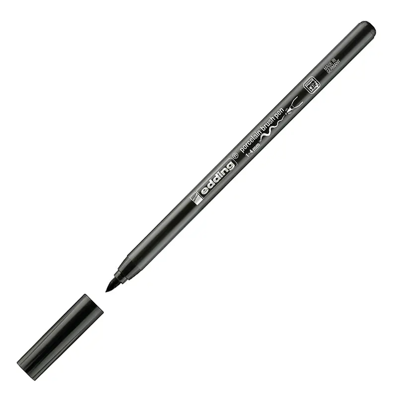 Edding 4200 Fırça Uçlu Porselen Kalemi 1-4mm Siyah 10 Lu Kutu