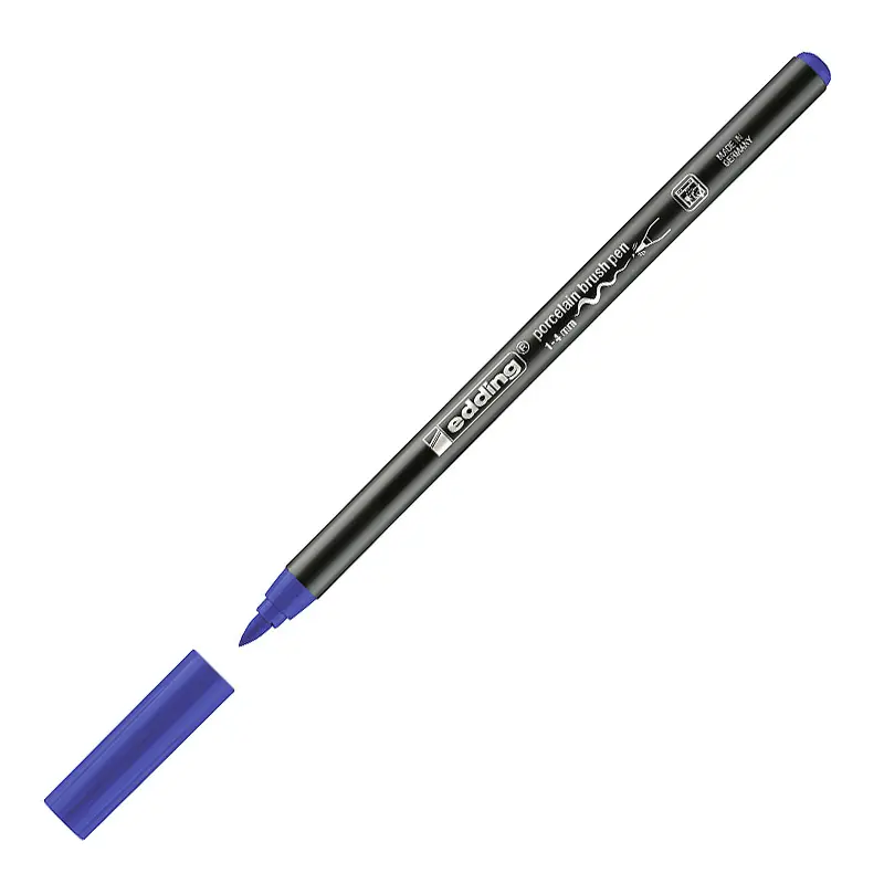 Edding 4200 Fırça Uçlu Porselen Kalemi 1-4mm Mavi 10 Lu Kutu