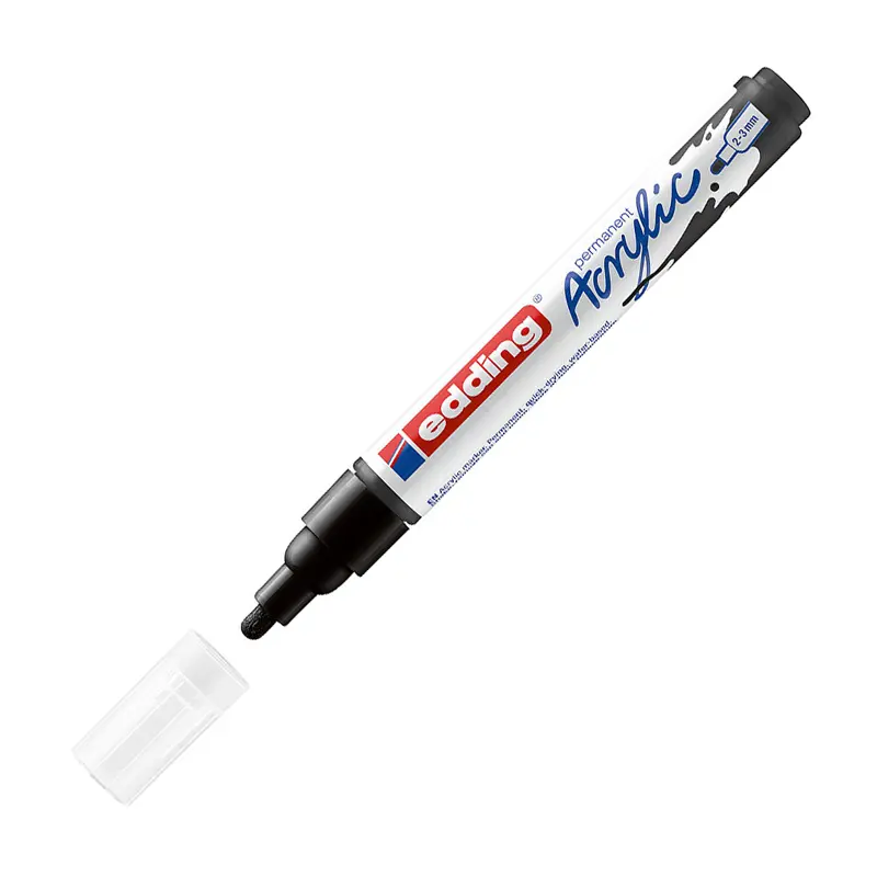 Edding 5100 Akrilik Orta Uçlu Markör 2-3 mm Siyah 10 Lu Kutu