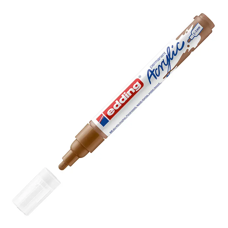 Edding 5100 Akrilik Orta Uçlu Markör 2-3 mm Fındık Kahvesi 10 Lu Kutu