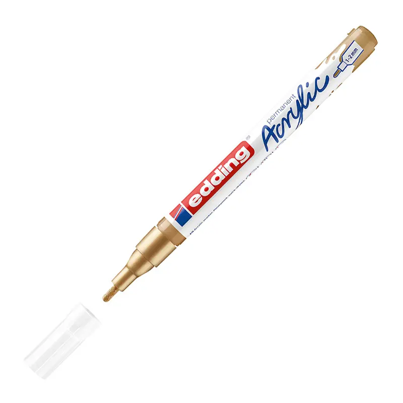 Edding 5300 Akrilik İnce Uçlu Markör 1-2 mm Altın 10 Lu Kutu