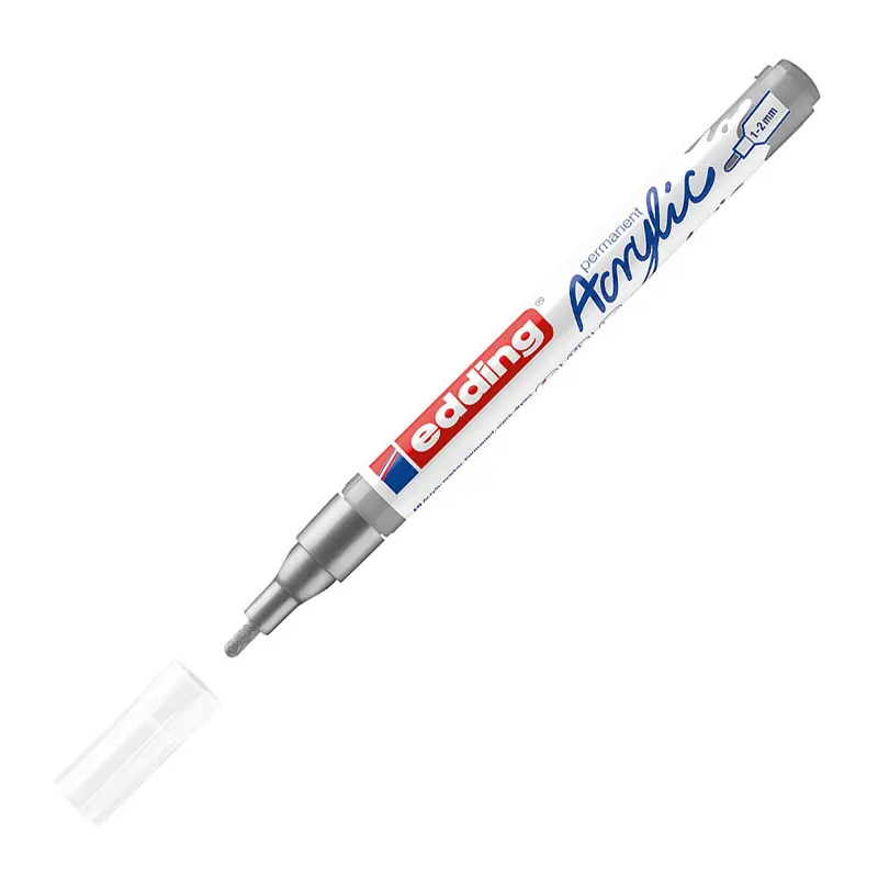 Edding 5300 Akrilik İnce Uçlu Markör 1-2 mm Gümüş 10 Lu Kutu