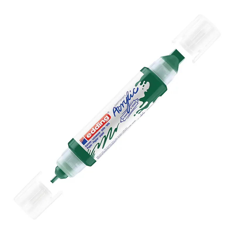 Edding 5400 3D Double Liner Çift Uçlu 2-3 mm ve 5-10 mm Akrilik Boyama Markörü Yosun Yeşili 5 Li Paket