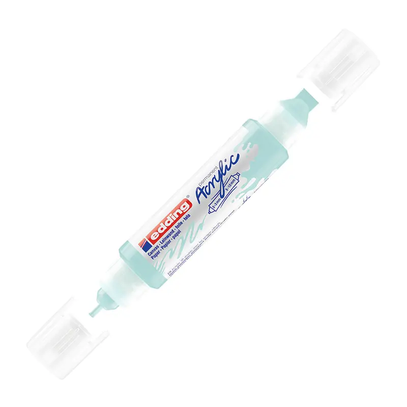Edding 5400 3D Double Liner Çift Uçlu 2-3 mm ve 5-10 mm Akrilik Boyama Markörü Pastel Mavi 5 Li Paket