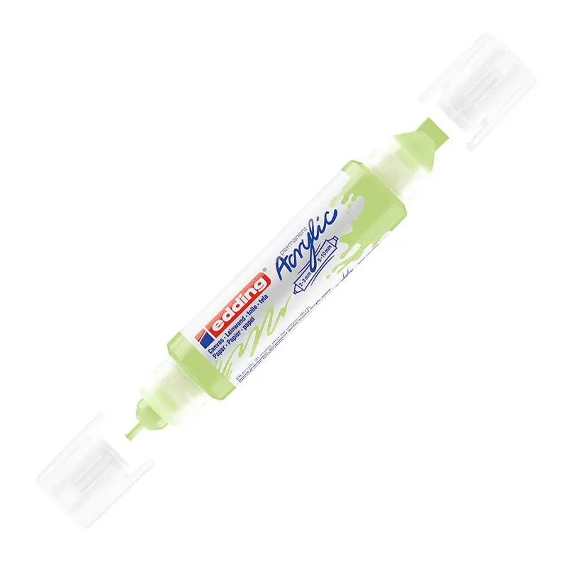 Edding 5400 3D Double Liner Çift Uçlu 2-3 mm ve 5-10 mm Akrilik Boyama Markörü Pastel Yeşil 5 Li Paket