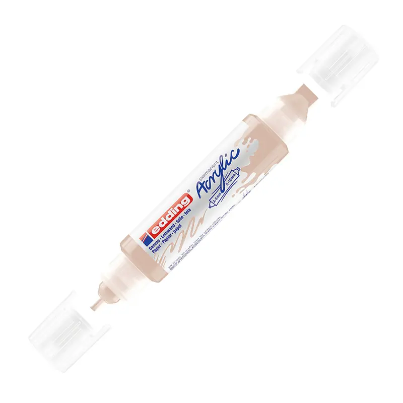 Edding 5400 3D Double Liner Çift Uçlu 2-3 mm ve 5-10 mm Akrilik Boyama Markörü Bej 5 Li Paket