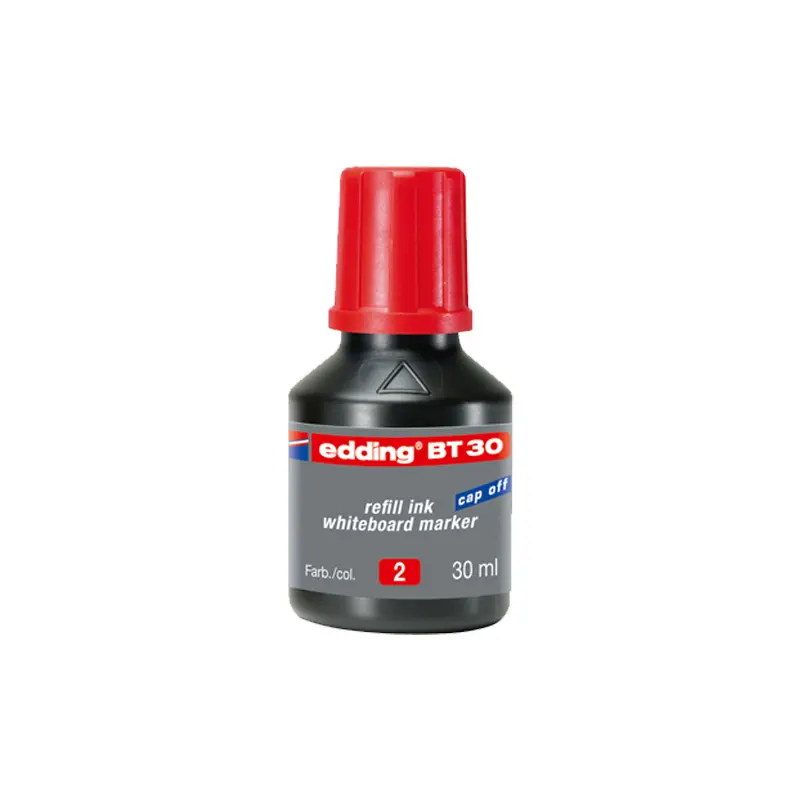 Edding BT30 Damlalıklı Tahta Kalem Mürekkebi 30 ML Kırmızı 10 Lu Kutu