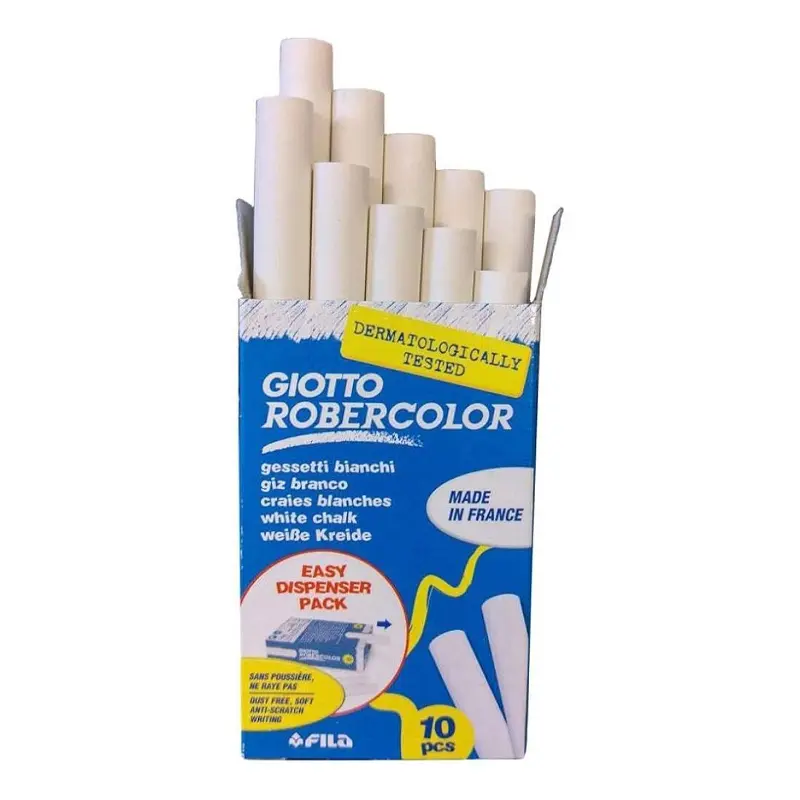 Robercolor 538700 Yuvarlak Tozsuz Tebeşir Beyaz 10 Lu Kutu