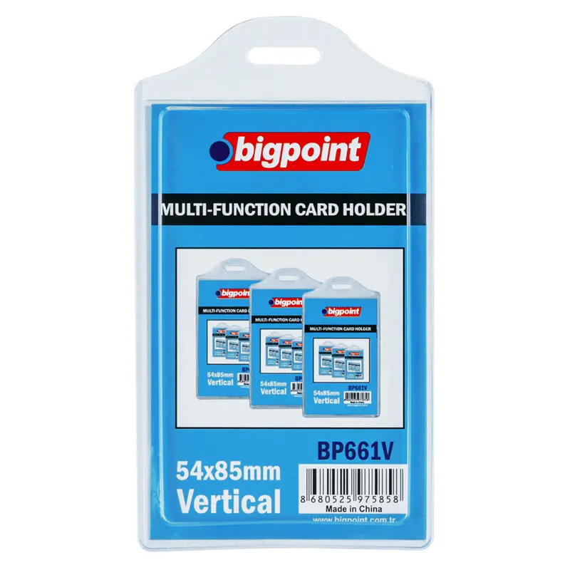 Bigpoint BP661V Çok Amaçlı Dikey Kart Kabı Soft 54x85mm - 5 Li Paket