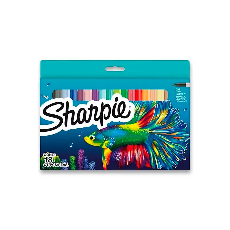 Sharpie 2201230 Permanent Fine Markör Balık 18 Renk