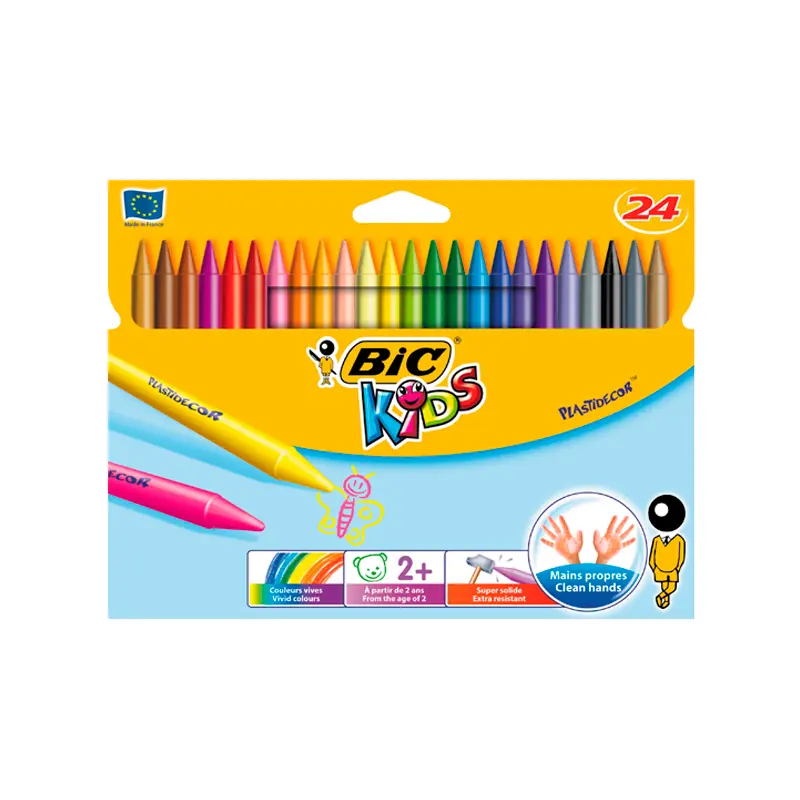Bic 829772 Plastidecor Karton Kutu Yuvarlak Pastel Boya 24 Renk