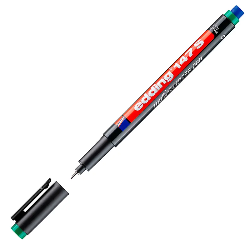 Edding 147S Permanent Asetat Kalemi (S) Seri 0.3mm Yeşil x 10 Lu Kutu