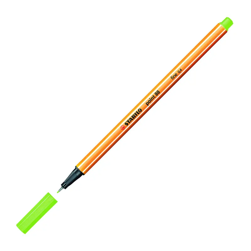 Stabilo 88/033 Point 88 Keçe Uçlu İnce Kalem 0.4 MM Fosforlu Yeşil x 10 Lu Kutu