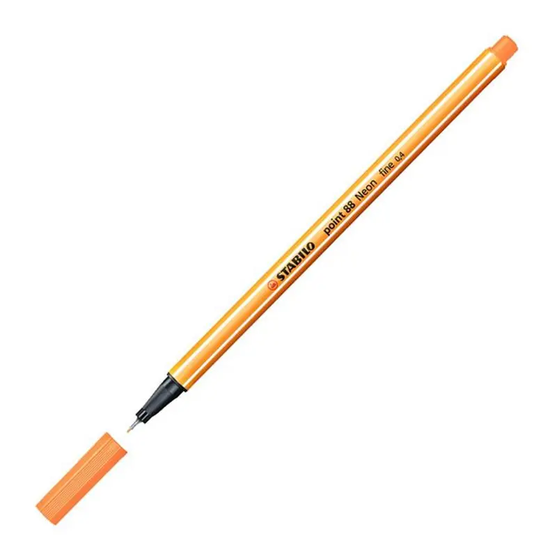 Stabilo 88/054 Point 88 Keçe Uçlu İnce Kalem 0.4mm Fosforlu Turuncu x 10 Lu Kutu