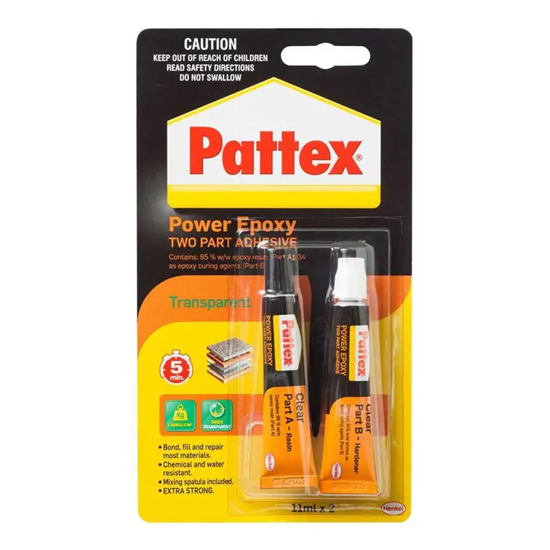 Pattex 1990107 Rapid Güçlü Epoksi Yapıştırıcı İkili Paket 2 x 11 ML