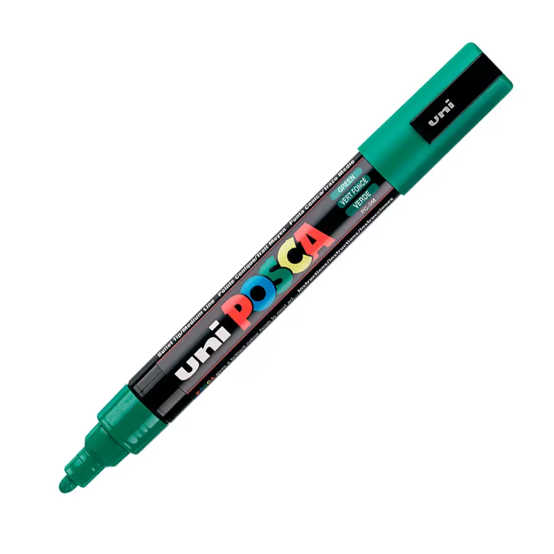Uni-Ball Posca PC-5M Su Bazlı Poster Boyama Markörü 1.8-2.5mm Yeşil x 6 Lı Kutu