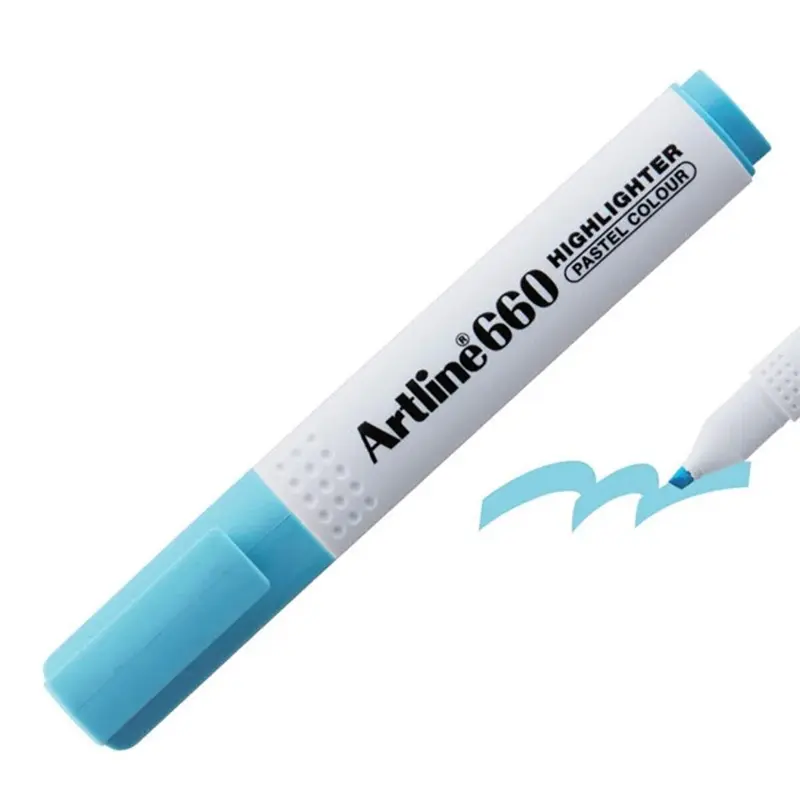 Artline EK-660N Kesik Uç Fosforlu Kalem 1.0-4.0mm Pastel Mavi x 12 Li Kutu