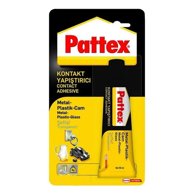 Pattex 1419320 Contact Metal Plastik Cam Yapıştırıcı Şeffaf 50 Gr.