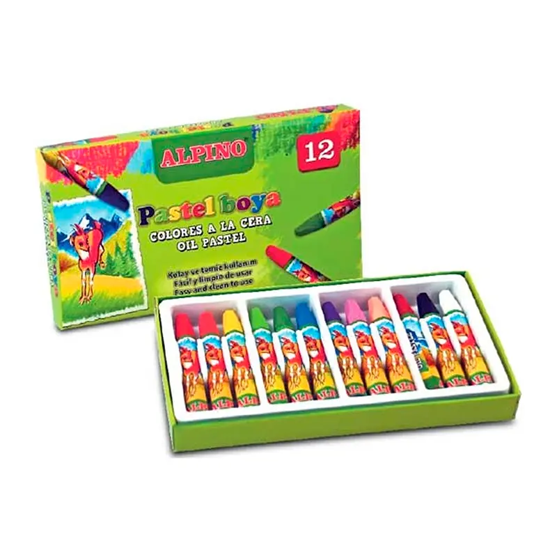 Alpino DC-038296 Karton Kutu Pastel Boya 12 Renk