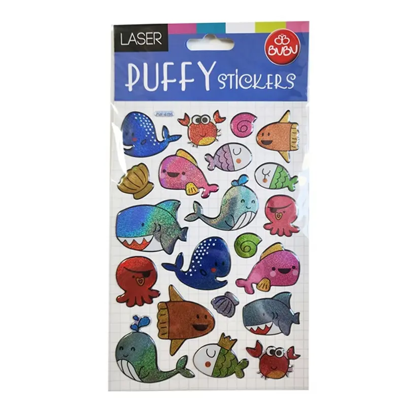 Bu-Bu PUF-6205 Damla Puffy Stickers 12.5x23.5mm Deniz Hayvanları