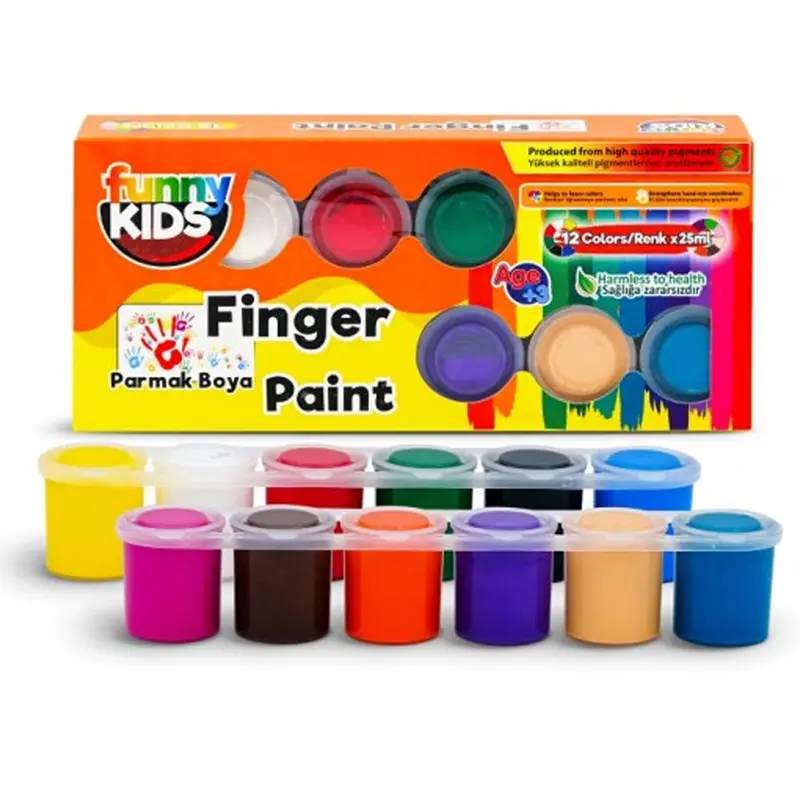 Funny Kids 1750 Parmak Boyası 25 ML x 12 Li Set