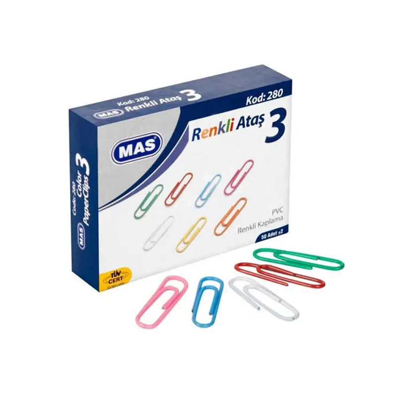 Mas 280 Ataş Renkli 28mm 50 Li Kutu x 36 Lı Paket